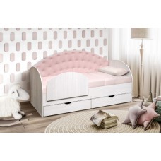 Кровать с мягкой спинкой Софа-10 (розовая)