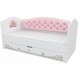 Кровать домик с мягкой спинкой Мишки розовые