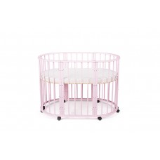 Кроватка для новорожденных трансформер Sleepy 8 в 1 с маятником Розовый