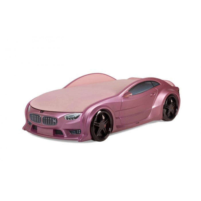 Кровать-машина Neo БМВ розовый металлик