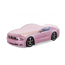 Кровать-машина "Мустанг" PLUS розовый металлик