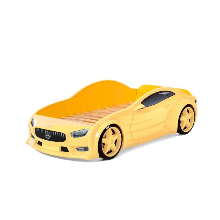 Кровать-машинка объемная (3d) EVO "Мерседес" желтый