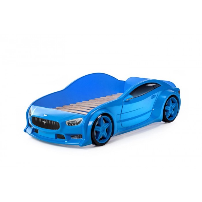 Кровать-машинка объемная (3d) EVO "Тесла" синий